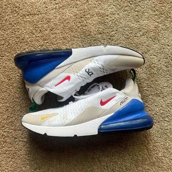 Nike | Shoes | Nike Air Max 27 White With Blue And Red  display picture 1